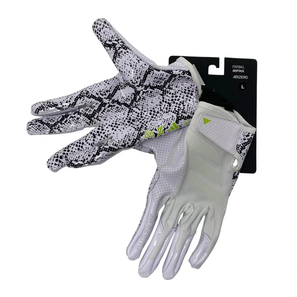 Adidas Adizero Griptack Football Receiver Gloves Mens Large White Black AF1999 - Picture 3 of 3